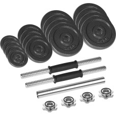 Rebel Active Regulējamas čuguna hanteles koferī ar stieni, komplekts 30 kg REBEL ACTIVE