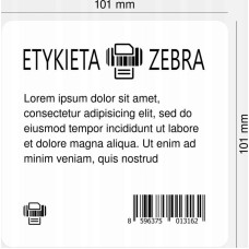 Zebra Label roll 101.6 x 101.6mm