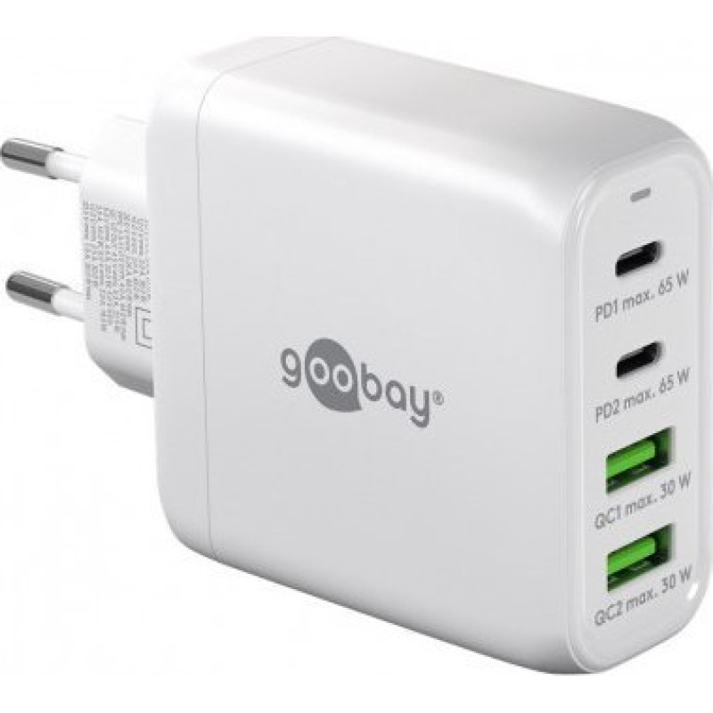 Goobay Ładowarka Goobay Wieloportowa szybka ładowarka USB-C PD (68 W), biały