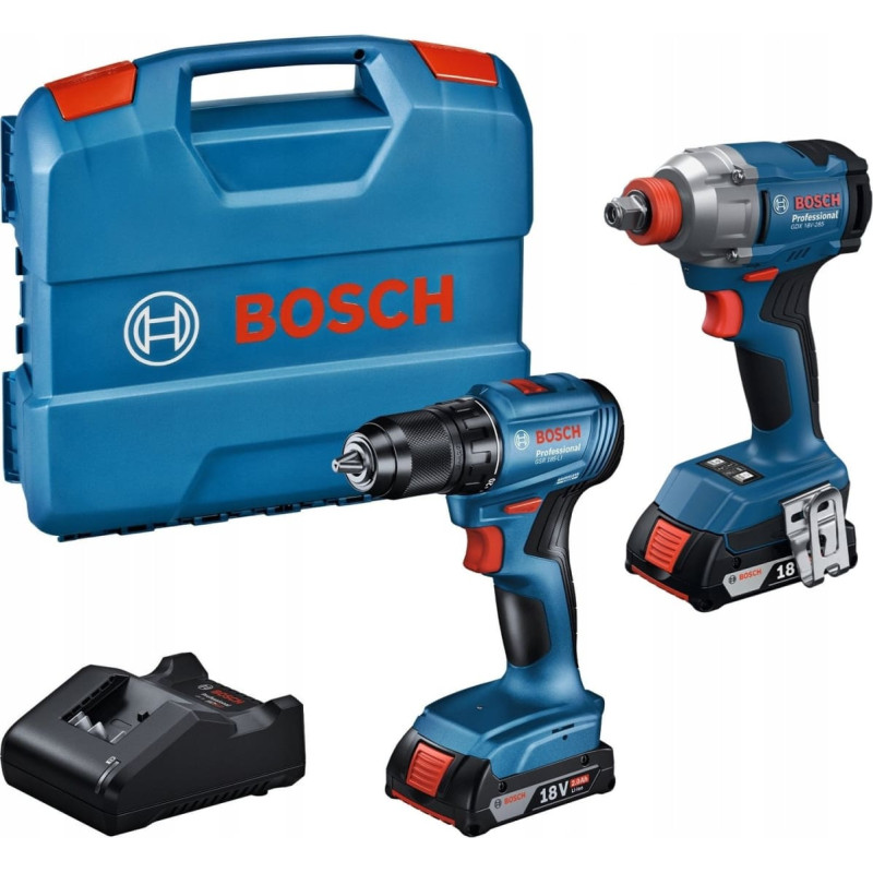 Bosch ZESTAW COMBO 18V (GDX 18V-285 + GSR 185-LI) 2x2,0Ah L-CASE
