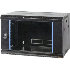 EFB 19Zoll Wandgehaeuse SCHWARZ 21HE Flat Pack Tiefe 600mm nicht vormontiert RAL9005 IP20 Abschliessbar mit Glasfront