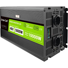 Green Cell Przetwornica napicia PowerInverter LCD 48 V 5000W/10000W Przetwornica samochodowa z wywietlaczem - czysty sinus 10 kVA Black