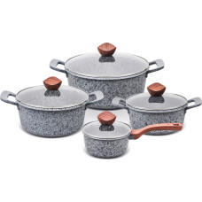 Promis Set of pots GRANITE, saucepan 16 cm, pots 20,24,28 brown handles