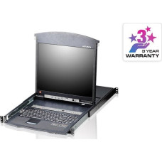 Aten Konsola KVM Aten ALTUSEN KVM 8-port Hight Density Dual Rail LCD19'' + Keyboard + Tuchpad, 19'' 1U - KL1508AN-AXA-AG