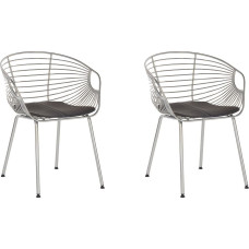 Beliani Zestaw 2 krzeseł do jadalni srebrny HOBACK