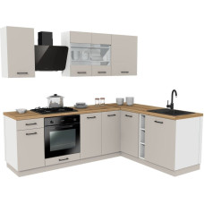 Maruś MEBLE KUCHENNE ZESTAW VARIO Z1 240x180CM KASZMIR BLAT DĄB EVOKE BEZ AGD