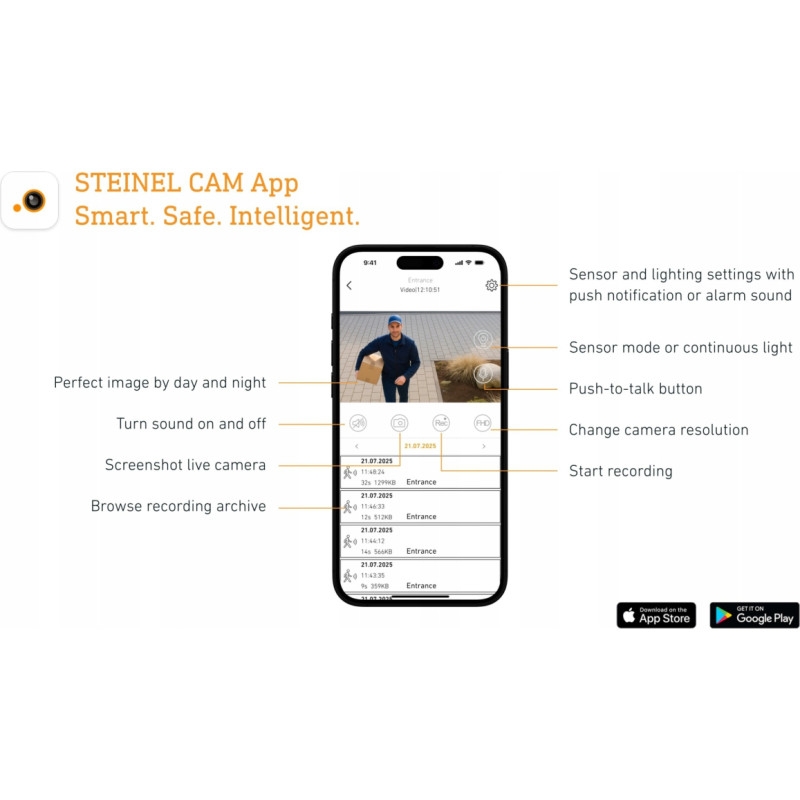 Steinel Kinkiet Steinel 625 CAM SC ANT 092597 LED-zewnętrzne oświetlenie ścienne 14 W Ciepła biała