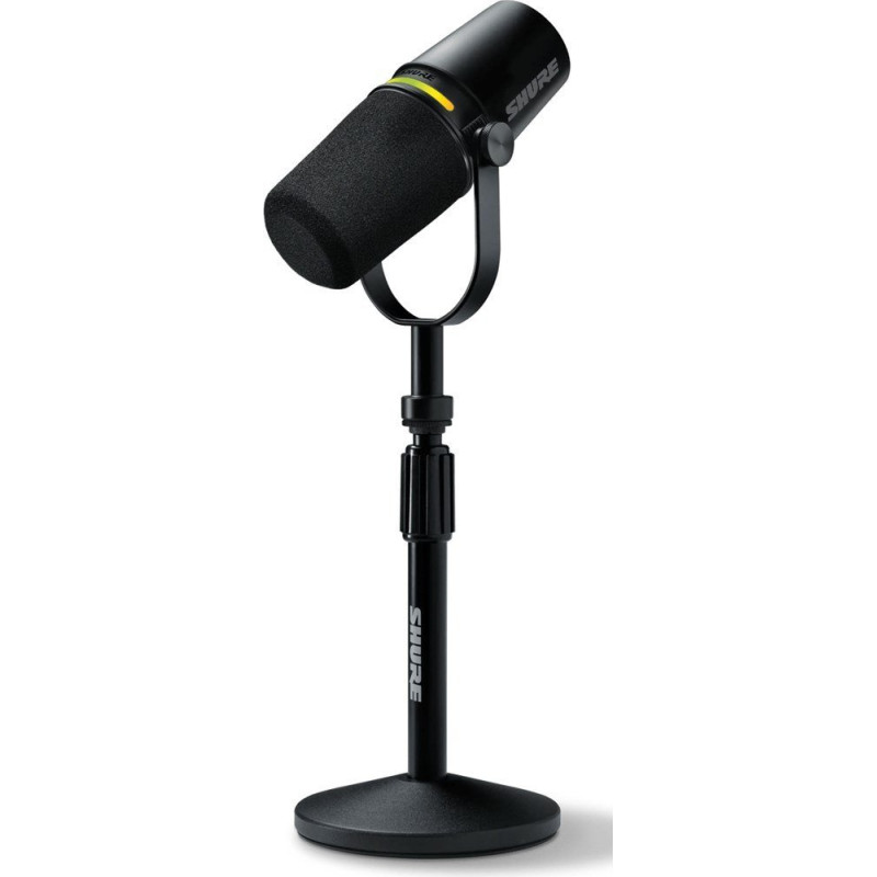 Shure Mikrofon Shure Shure MV7+-K-BNDL - Mikrofon lektorski/wokalny ze złączem XLR/USB-C Czarny + statyw biurkowy GATOR