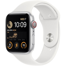 Apple Smartwatch Apple Watch SE 2022 GPS + Cellular 44mm Silver Alu Sport Biały  (MNQ23EL/A)