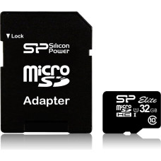 Silicon Power atmiņas karte microSDHC 16GB Elite + adapteris