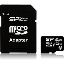 Silicon Power atmiņas karte microSDHC 32GB Elite + adapteris