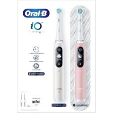 Oral-B Electric Toothbrush iO Series 6 Duo Pack, Alabaster White/Blush Pink EU