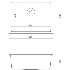 Graniteq Zlewozmywak GraniteQ LOGAN 100 GraniteQ zlewozmywak pure carbon 59,5x45,1x21,5 cm 1-komorowy podwieszany z syfonem manualnym złoty