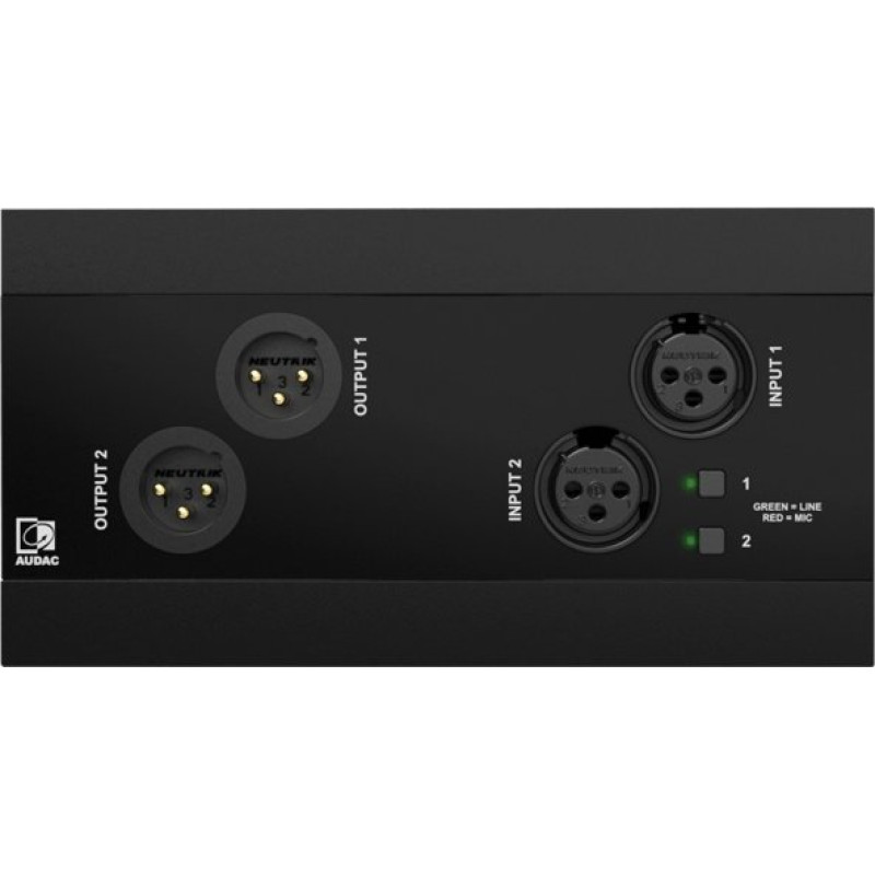 Audac AUDAC NWP222/B Sieciowy panel wejściowy i wyjściowy audio - 2 x XLR in- & out + BT (4 x 2 CH) czarny