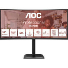 AOC Monitor CU34E4CV 34 cale 120Hz Curved VA HDMIx2 DP RJ45 HAS Głośniki