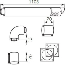 Vaillant Poziome wyprowadzenie spalin DN80/125 - 303209