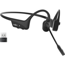 Shokz OpenComm2 UC Wireless Bluetooth Bone Conduction Videoconferencing Headset with USB-C adapter | 16 Hr Talk Time, 29m Wireless Range, 1 Hr Charge Time | Includes Noise Cancelling Boom Mic and Dongle, Black (C110-AC-BK)