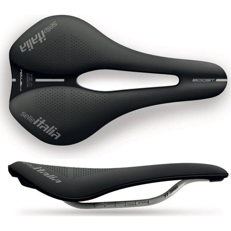 Selle Italia Siodło SELLE ITALIA NOVUS EVO BOOST SUPERFLOW L (id match - L3) TI 316 tube 7, fibra-tek, czarne (NEW)