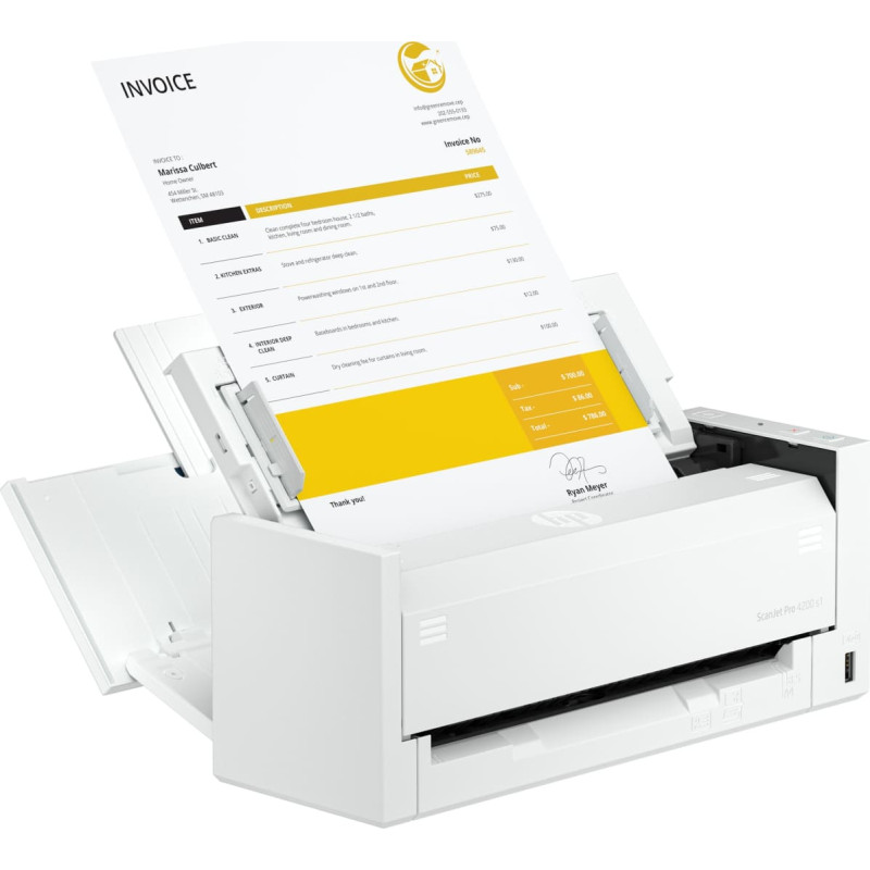 HP Scanjet Pro 4200 s1 - Dokumentenscanner - Duplex - 216 x 5842 mm - 1200 dpi x 1200 dpi - bis zu 40 Seiten/Min. (einfarbig) / bis zu 40 Seiten/Min. (Farbe) - automatischer Dokumenteneinzug (50 Blatter) - bis zu 4500 Scanvorgange/Tag - USB 3.0