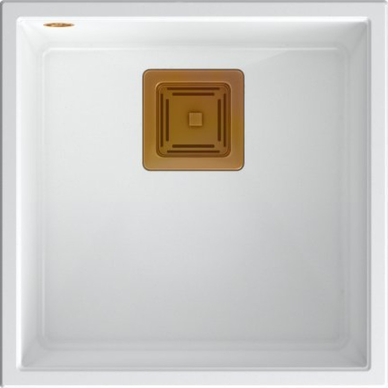 Quadron Zlewozmywak Quadron DAVID 40 GraniteQ snow white/elementy miedziane