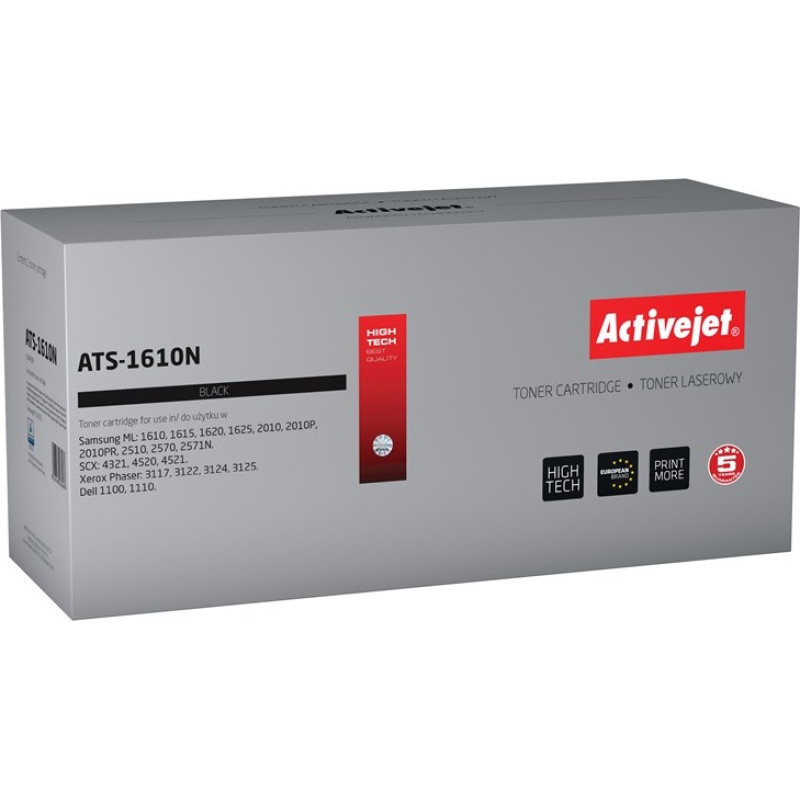 Activejet ATS-1610N toner (replacement for Samsung ML-1610D2 / 2010D3, Xerox 106R01159, Dell J9833; Supreme; 3000 pages; black)