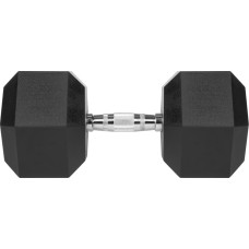 Rebel Active Gumijas pārklājuma čuguna hantele HEX 37,5 kg REBEL ACTIVE