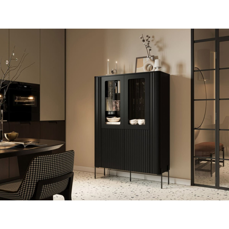 Cama Meble Cama VERA display cabinet 110x40x160 matt black
