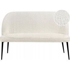 Beliani Ławka tapicerowana 2-osobowa boucle biała OSBY