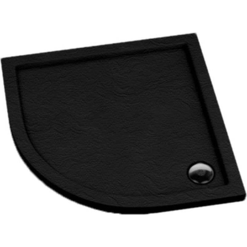 Alkotest KNG.B-02-P-80-5/3-BLACKSLATE-90 / AQUAFORM / SLIM / BRODZIK 80X80X5/3 PÓŁOKRĄGŁY, FI90, R550 CZARNY ŁUPEK /