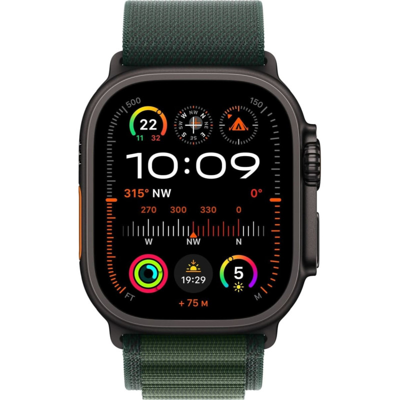 Apple Smartwatch Apple Watch Ultra 2 GPS + Cellular 49mm Black Titanium Case Alpine Loop Large Zielony (MX4T3F)