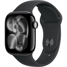 Apple Watch 11 GPS + Cellular 42mm Sport Band M/L, jet black/black (MF854ET/A)