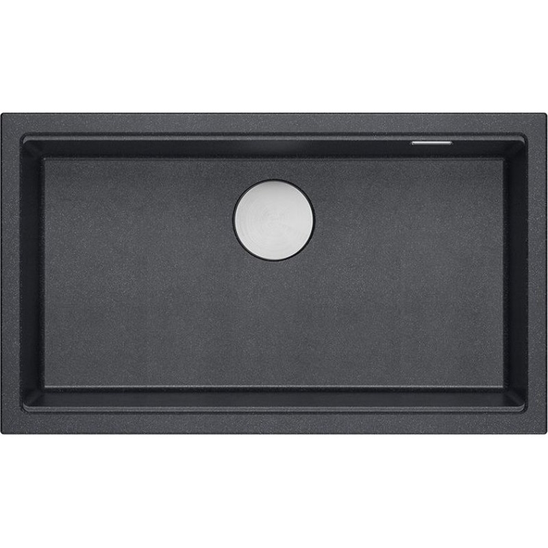 Graniteq Zlewozmywak GraniteQ LOGAN 110 GraniteQ zlewozmywak black diamond 76x44x23,5 cm 1-komorowy wpuszczany z syfonem manualnym stal szlachetna