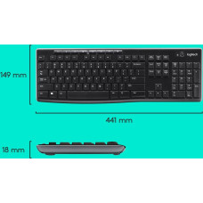 Logitech Wireless Combo MK270 keyboard Mouse included RF Wireless QWERTY US International Black, Silver