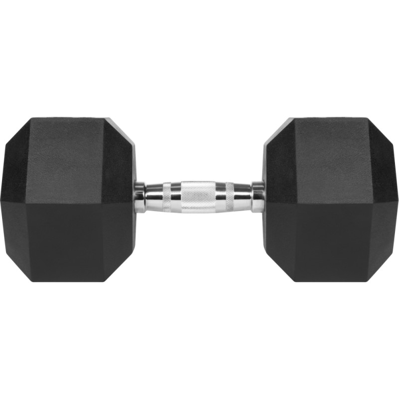 Rebel Active Gumijas pārklājuma čuguna hantele HEX 27,5 kg REBEL ACTIVE