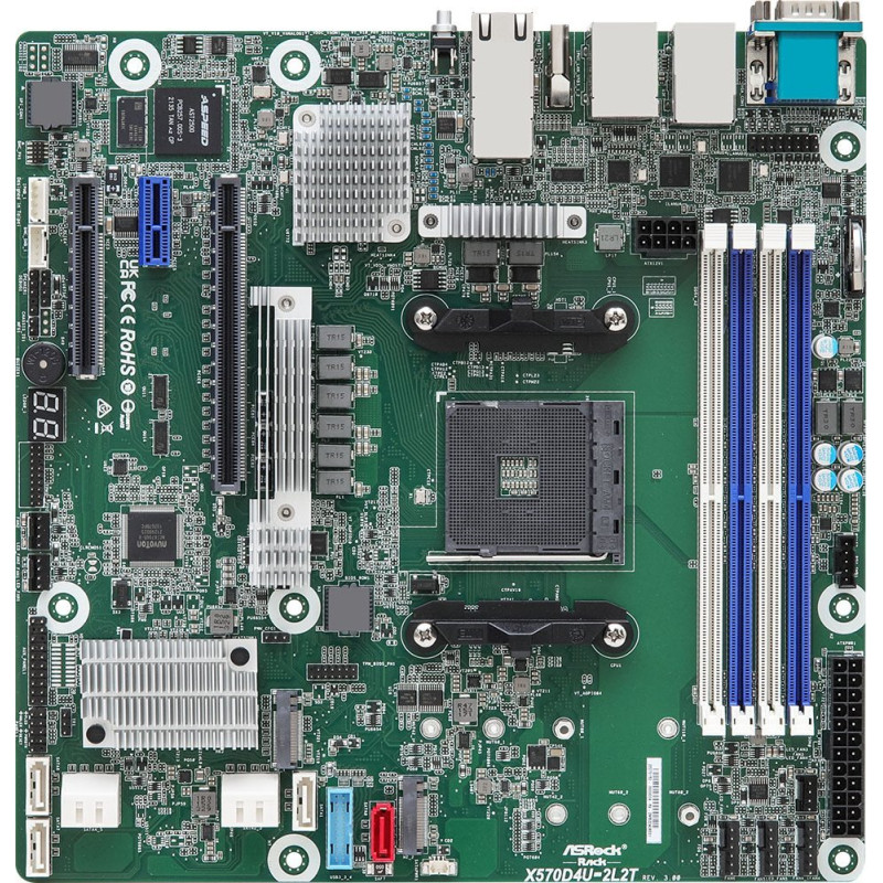Asrock ASRock Mainboard X570D4U-2L2T/BCM micro-ATX Sockel AM4 Single