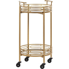 Beliani Metalowy wózek kuchenny 2-poziomowy z lustrzanym blatem złoty FARLEY