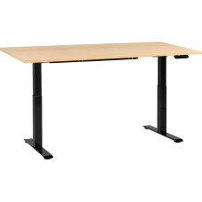 Beliani Biurko regulowane elektrycznie DESTINES Czarny/ jasny brąz 180 cm 72 cm