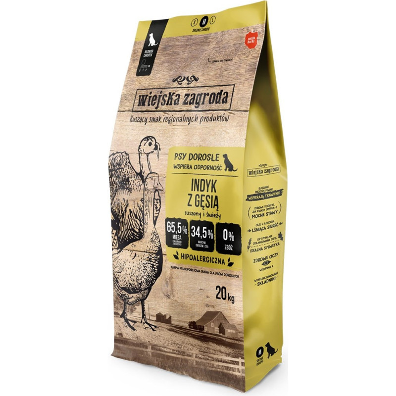 Wiejska Zagroda Turkey with goose M - dry dog food - 20kg