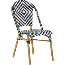 Beliani Zestaw 4 krzeseł ogrodowych wzór czarno-biały RIFREDDO