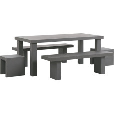 Beliani Zestaw ogrodowy betonowy stół 2 ławki i 2 stołki szary TARANTO (219322)