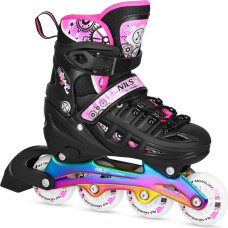 Nils Extreme Skrituslidas/ Slidas NH10905 4in1 PINK LED RAINBOW SIZE M(35-38) INLINE/ICE-SKATES NILS EXTREME