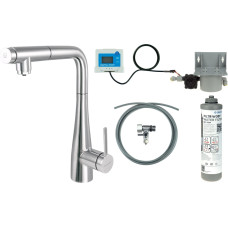 Deante Bateria kuchenna z zestawem do filtracji wody z wyciąganą wylewką