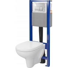 Cersanit Zestaw podtynkowy Cersanit (S701-787) Miska Arteco, stelaż, deska duroplast wolnoopadająca, łatwe wypinanie, przycisk chrom