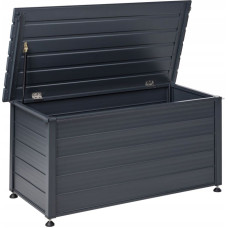 Beliani Skrzynia ogrodowa Beliani Skrzynia ogrodowa CAMPALTO Metal 123 cm 60 cm Ciemnoszary