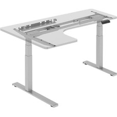 Neutralle Stela� rama biurka naro�nego, elektycznie regulowany, organizer kabli, system antykolizyjny, szary, 125 kg no�no��, Powerton