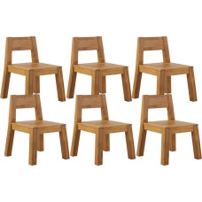 Beliani Zestaw 6 krzeseł ogrodowych drewno akacjowe LIVORNO