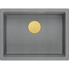 Graniteq Zlewozmywak GraniteQ LOGAN 100 GraniteQ zlewozmywak silver stone 59,5x45,1x21,5 cm 1-komorowy wpuszczany z syfonem manualnym złoty