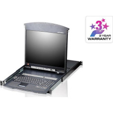 Aten Konsola KVM Aten ALTUSEN KVM 8-port Hight Density Dual Rail LCD19'' + Keyboard + Tuchpad, 19'' 1U - KL1508AN-AXA-AG