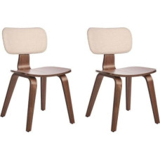 Beliani Zestaw 2 krzeseł do jadalni LUCINDA Drewno Ciemnobrązowy