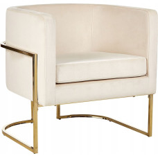 Beliani Welur Fotel Kremowy SIRKKA